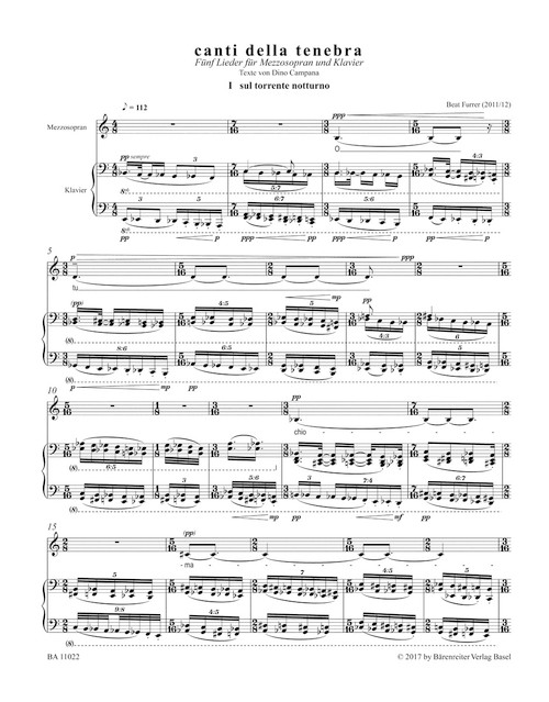 canti della tenebra (2011/2012) [Bar:BA11022]
