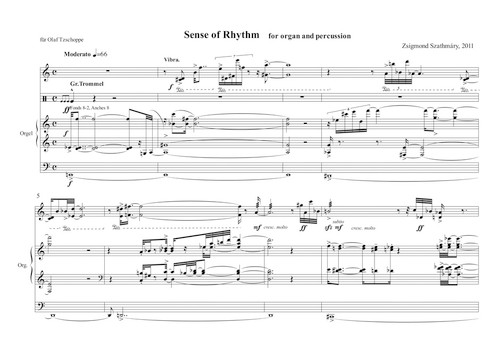 Sense of Rhythm for organ and percussion (2011) [Bar:BA11247]