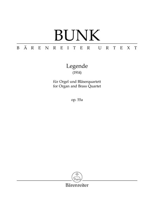 Legende for Organ and Brass Quartet op. 55a (1914) [Bar:BA11259]