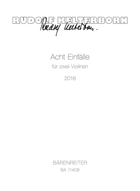Acht Einfälle for two Violins (2018) [Bar:BA11408]