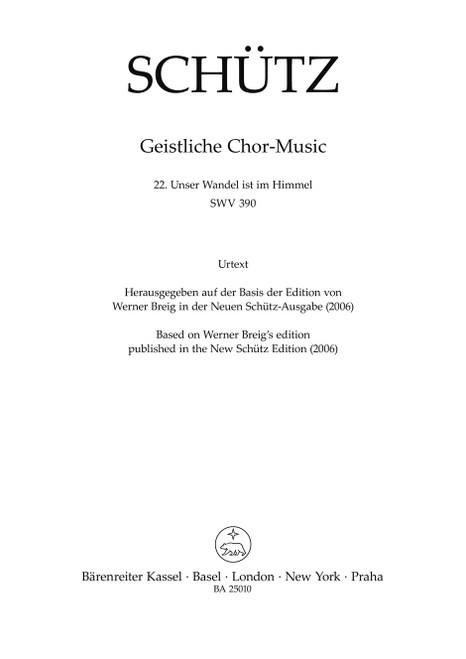 Unser Wandel ist im Himmel SWV 390 [Bar:BA25010]