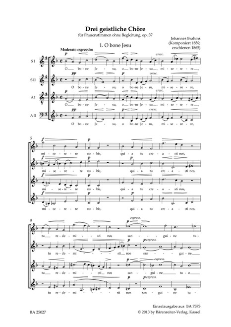 O bone Jesu op. 37 no. 1 [Bar:BA25027]