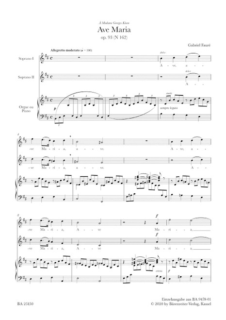Ave Maria op. 93 N 162 [Bar:BA25150]