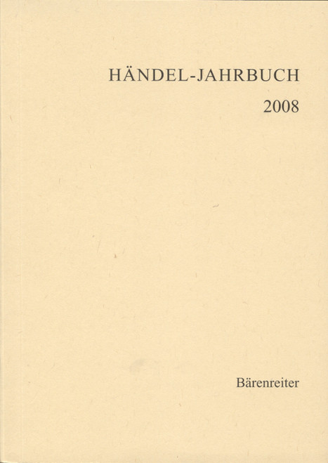Händel-Jahrbuch 2008, 54. Jahrgang [Bar:BVK1448]