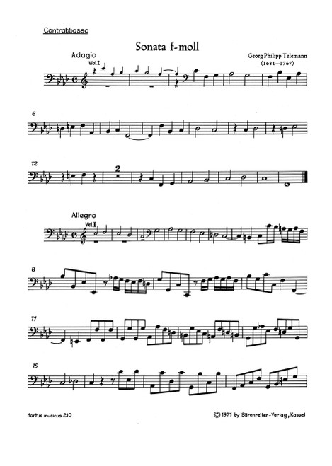 Sonate für 2 Violinen, 2 Violen, Violoncello und Basso continuo f-Moll TWV 44:32 [Bar:HM210-85]