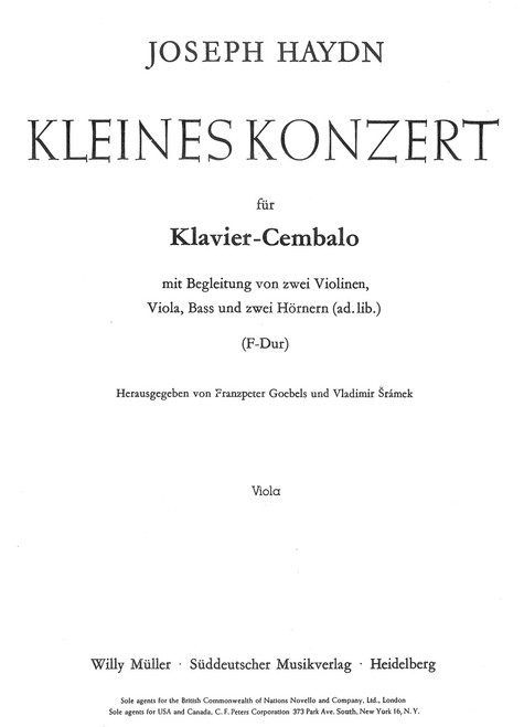 Kleines Konzert F-Dur [Bar:SM1325-79]