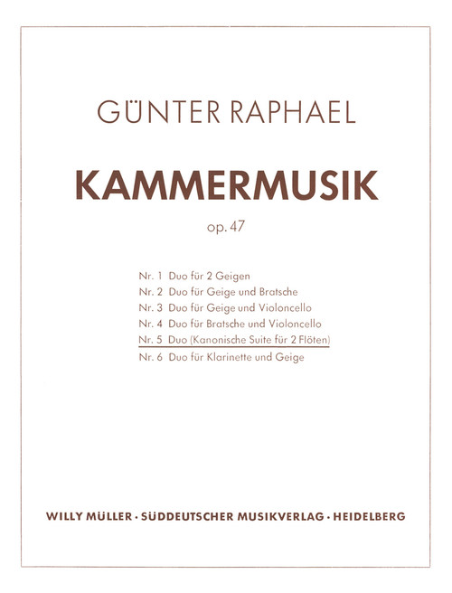 Duo "Kanonische Suite" für zwei Flöten no. 5 op. 47 [Bar:SM1622]