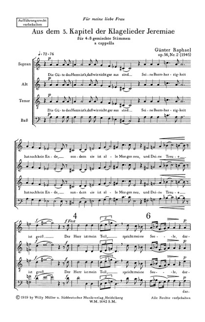 Aus dem 5. Kapitel der Klagelieder Jeremiae (1945) op. 56,2 [Bar:SM1642]