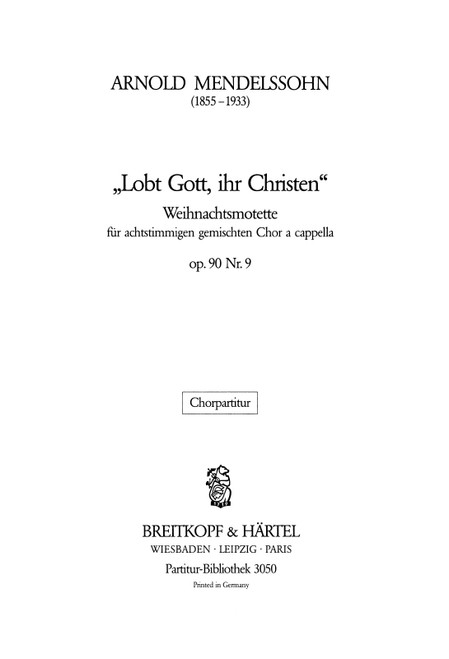 Christmas Motet Op. 90/9 [Breit:PB3050]