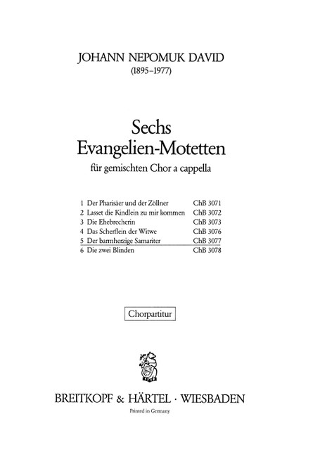 6 Gospel Motets [Breit:ChB3077]