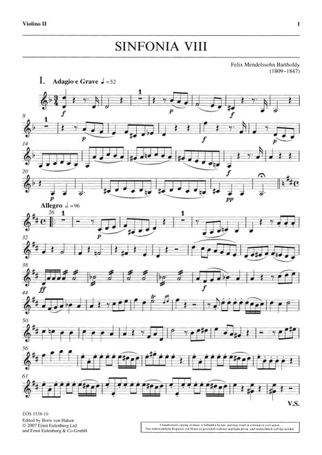 Sinfonia No. 8 in D major MWV N 8 [Breit:EOS1538-16]