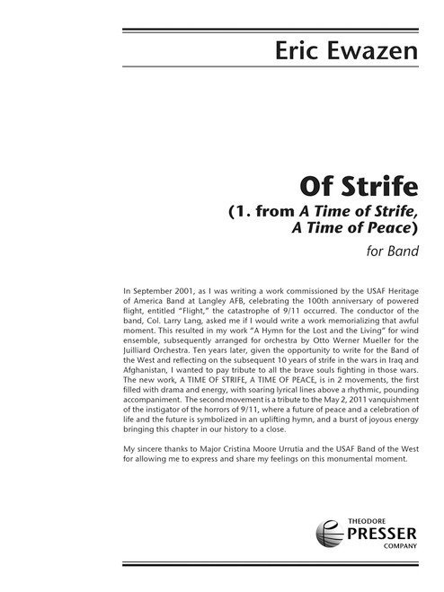 Of Strife (1. From A Time Of Strife, A Time Of Peace) [CF:115-40219]
