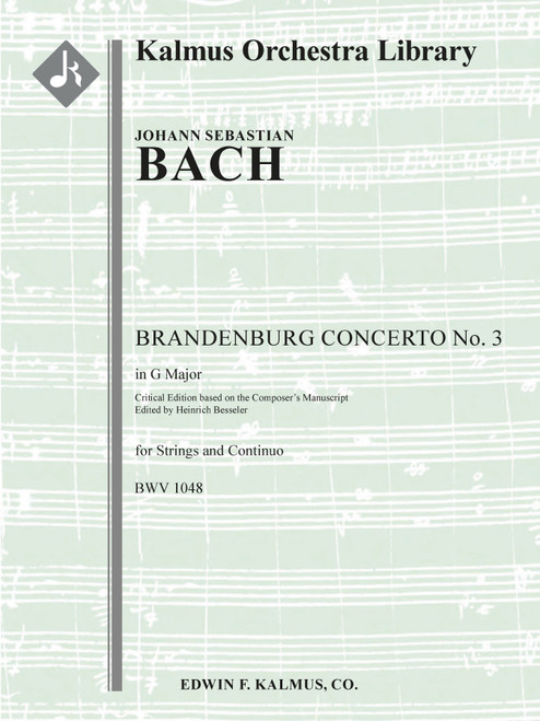 Brandenburg Concerto No. 3 in G, BWV 1048 (critical edition) [Alf:36-A315502]