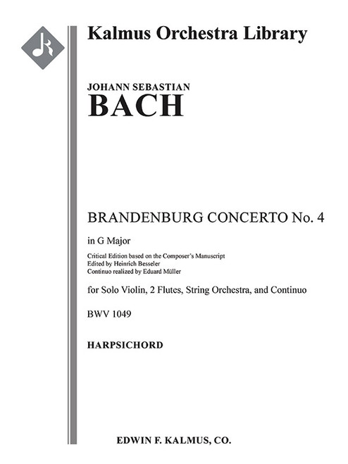 Brandenburg Concerto No. 4 in G, BWV 1049 (critical edition) [Alf:36-A320746]