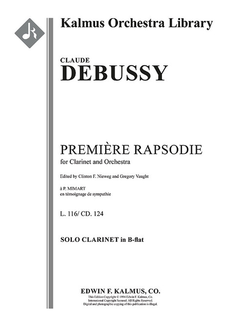 Premiere Rapsodie pour Clarinet et Orchestre (First Rhapsody for Clarinet & Orchestra) [Alf:36-A616548]