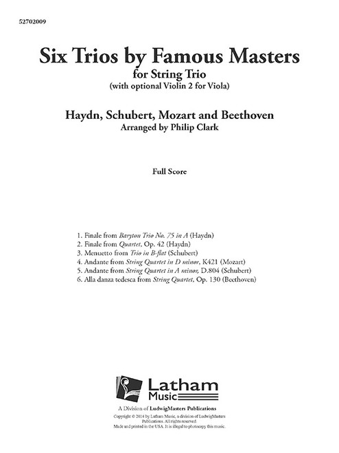 Six Trios by Famous Masters [Alf:36-52702010]