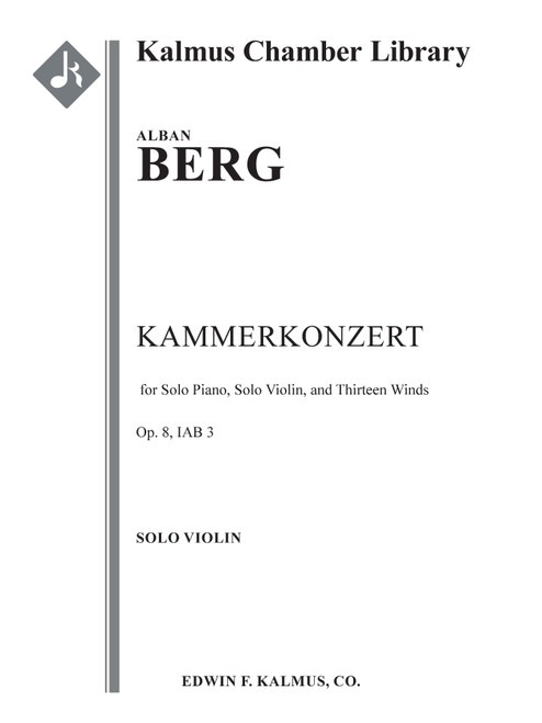 Kammerkonzert, Op. 8/ IAB 3 (Chamber Concerto) for Solo Piano, Solo Violin, and Thirteen Winds [Alf:36-A932548VN]