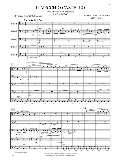 Mussorgsky, Il Vecchio Castello from Pictures at an Exhibition arr. 5 Cellos [Int:3948]