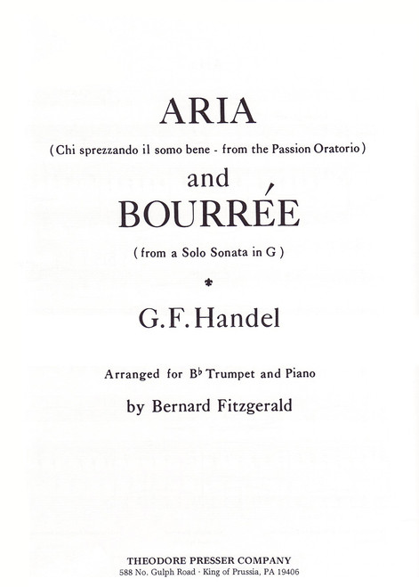 Handel, Aria (Chi Sprezzando Il Somo Bene - From The Passion Oratorio) And Bourrte  [CF:114-40083]