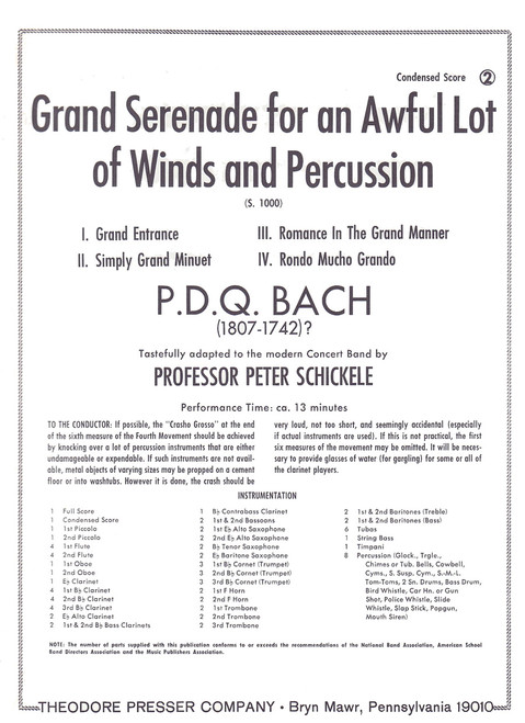 Bach, P.D.Q. - Grand Serenade For An Awful Lot Of Winds And Percussion [CF:115-40138C]