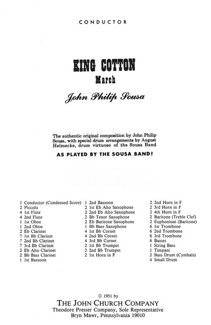 Sousa, King Cotton March [CF:125-40008C]