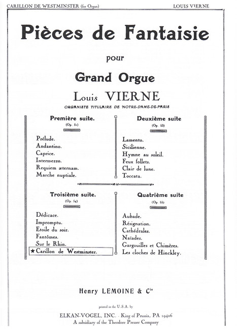 Vierne, Vi. Carillon De Westminster [CF:163-00029]