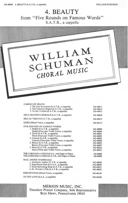 Schuman, 4. Beauty [CF:342-40003]