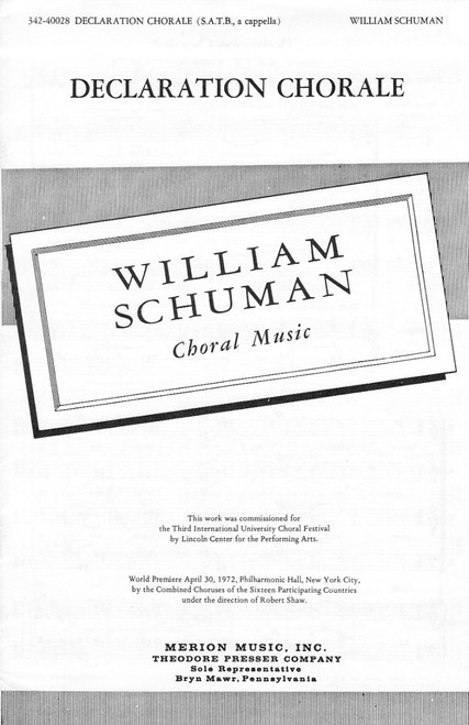 Schuman, Declaration Chorale [CF:342-40028]