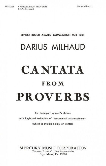 Milhaud, Cantata From Proverbs [CF:352-00159]