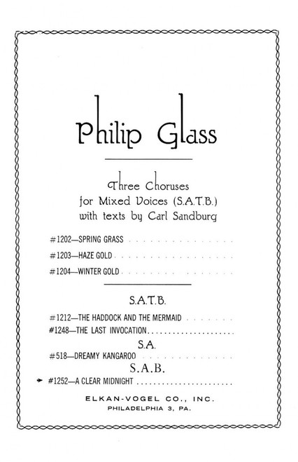 Glass, A Clear Midnight [CF:362-01252]