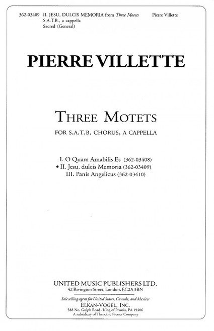 Villette, Three Motets 2. Jesu, Dulcis Memoria [CF:362-03409]