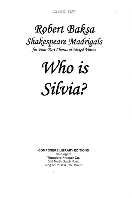 Baksa, Who Is Silvia? [CF:392-01193]