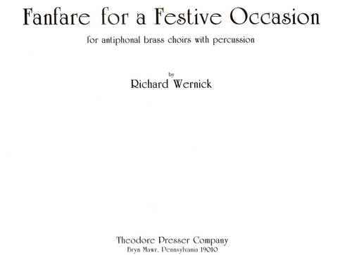 Wernick, Fanfare For A Festive Occasion [CF:414-41148]