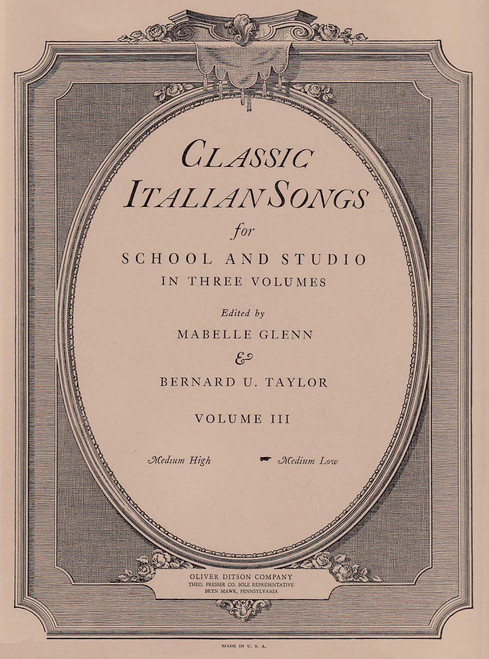 Classic Italian Songs For School And Studio [CF:431-41004]