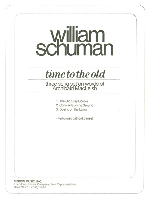 Schuman, Time To The Old [CF:441-41015]