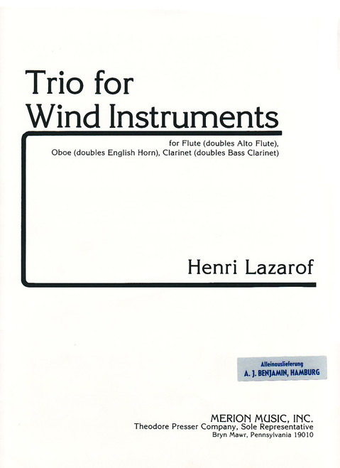 Lazarof, Trio For Wind Instruments [CF:444-41012]