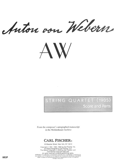 Webern, String Quartet [CF:BE2F]