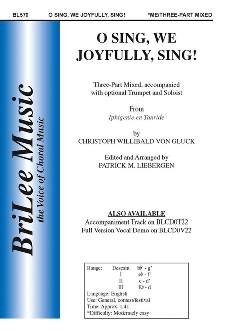 Gluck, O Sing, We Joyfully, Sing! From Iphigenie En [CF:BL570]