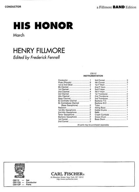 Fillmore, His Honor [CF:CB112S]