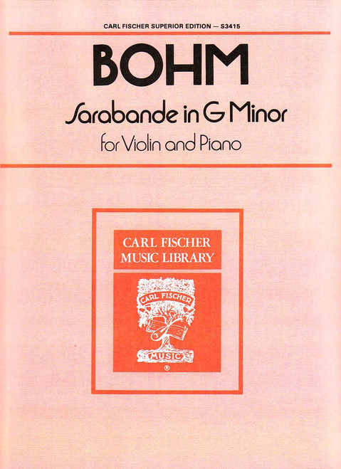 Bohm, Sarabande In G Minor [CF:S3415]