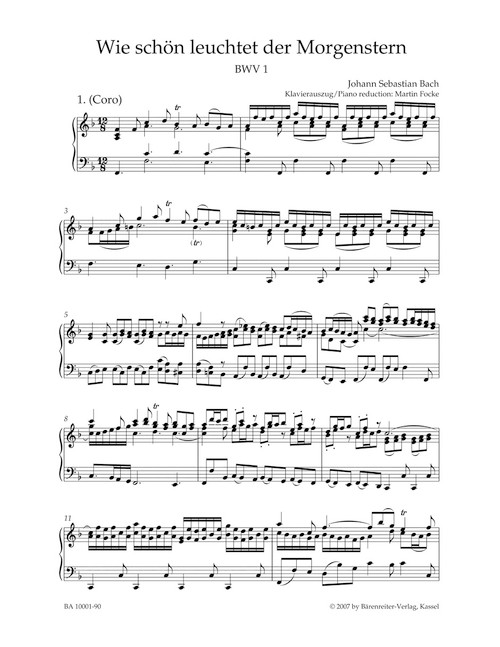 How bright and fair the morning star BWV 1 [Bar:BA10001-90]