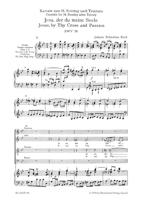 Jesu, by Thy Cross and Passion BWV 78 [Bar:BA10078-90]