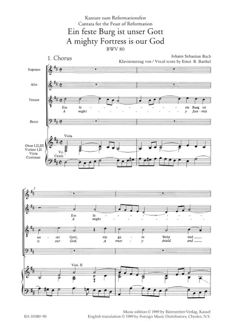 A Mighty Fortress is Our God BWV 80 [Bar:BA10080-90]