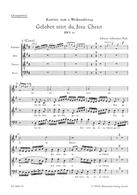Gelobet seist du, Jesu Christ BWV 91 [Bar:BA10091-91]
