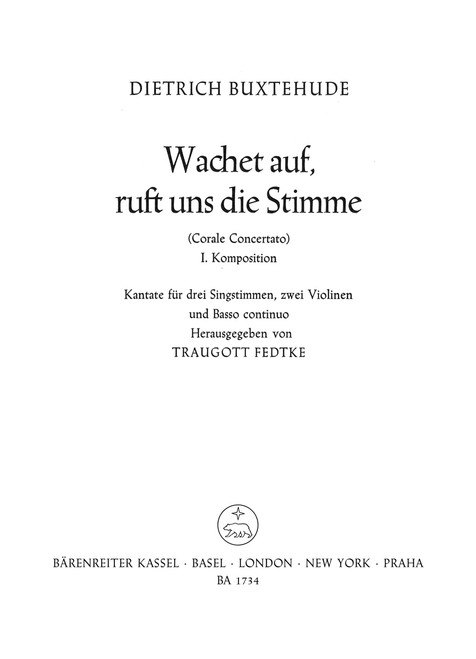 Wachet auf, ruft uns die Stimme BuxWV 101 [Bar:BA1734]