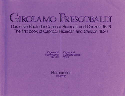 Frescobaldi, Das erste Buch der Capricci, Ricercari und Canzoni von 1626 [Bar:BA2202]