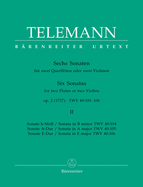 Telemann, 6 Sonatas [Bar:BA2980]