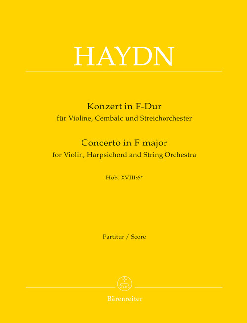 Concerto for Violin, Harpsichord and String Orchestra in F major Hob. XVIII:6* [Bar:BA3839]