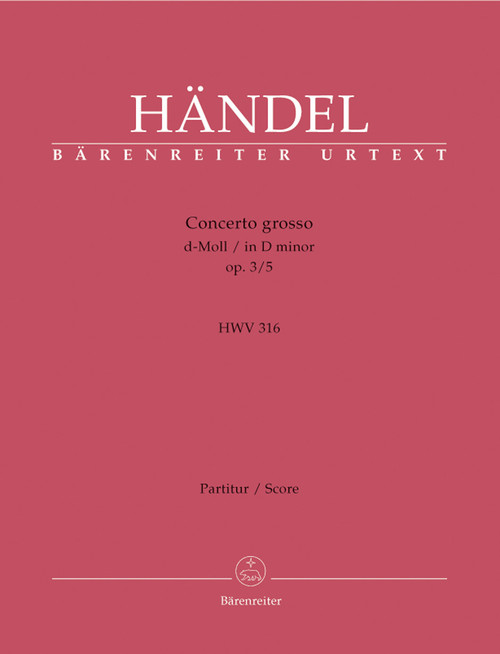 Concerto grosso in D minor op. 3/5 HWV 316 [Bar:BA4205]
