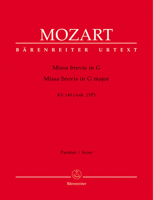 Mozart, Missa brevis G major KV 140 (Anh. 235d) [Bar:BA4736]